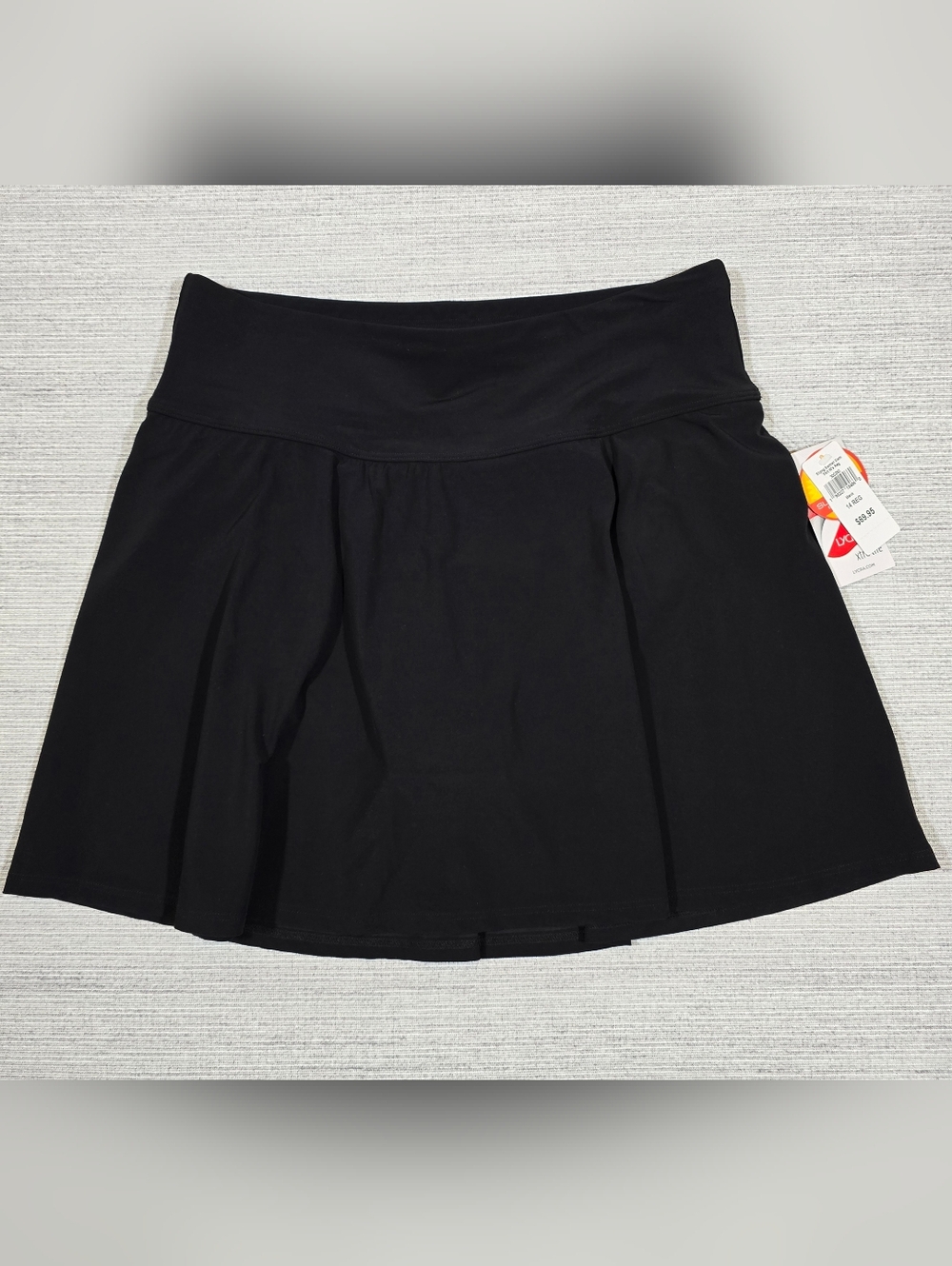 L.L. Bean Shaping Swimwear Swim Skirt Womens 14 Black UPF50+ Built-in Brief
